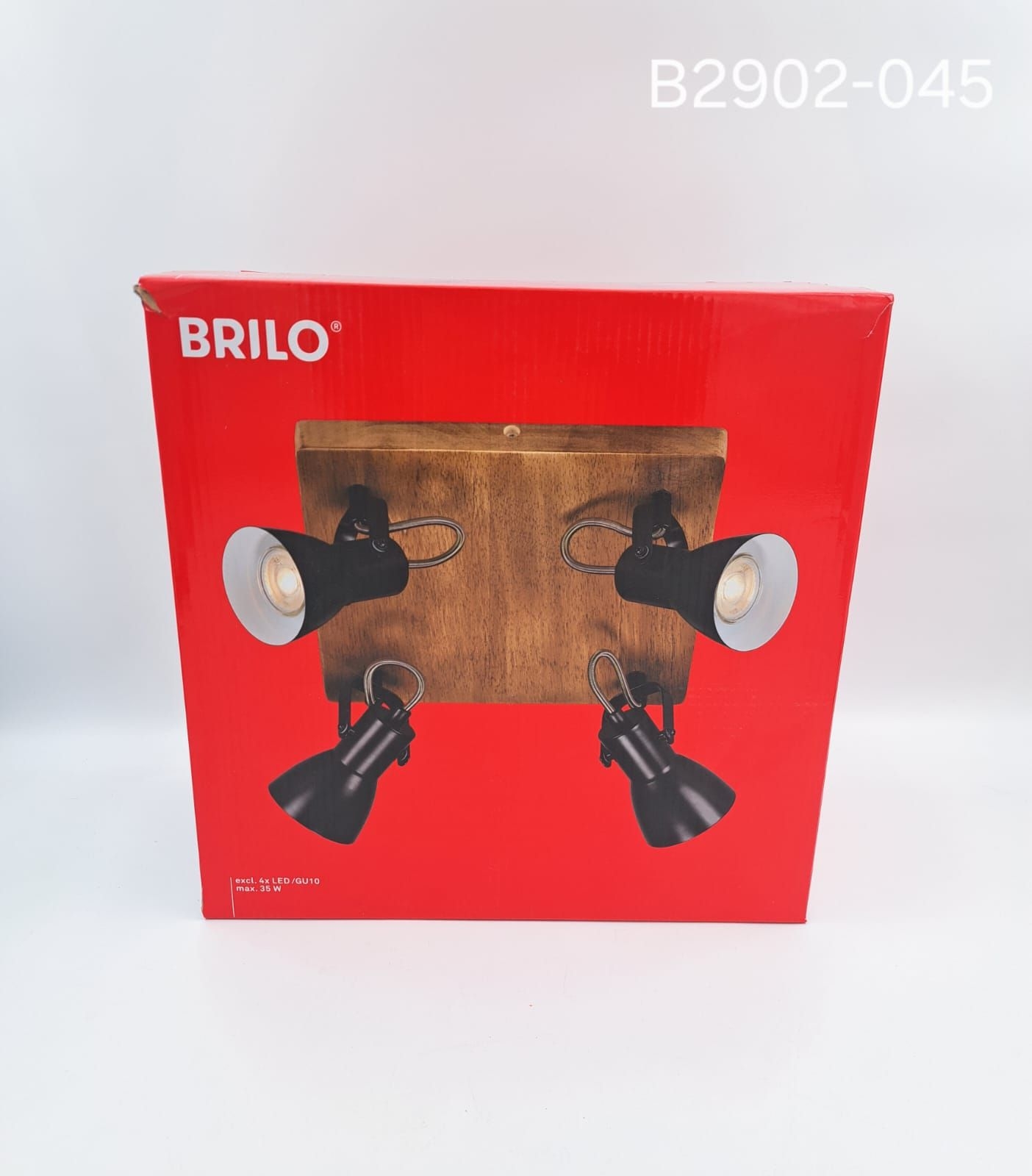 Briloner Deckenstrahler Arbo schwarz weiß Holz GU10 max. 35W schwenkbar