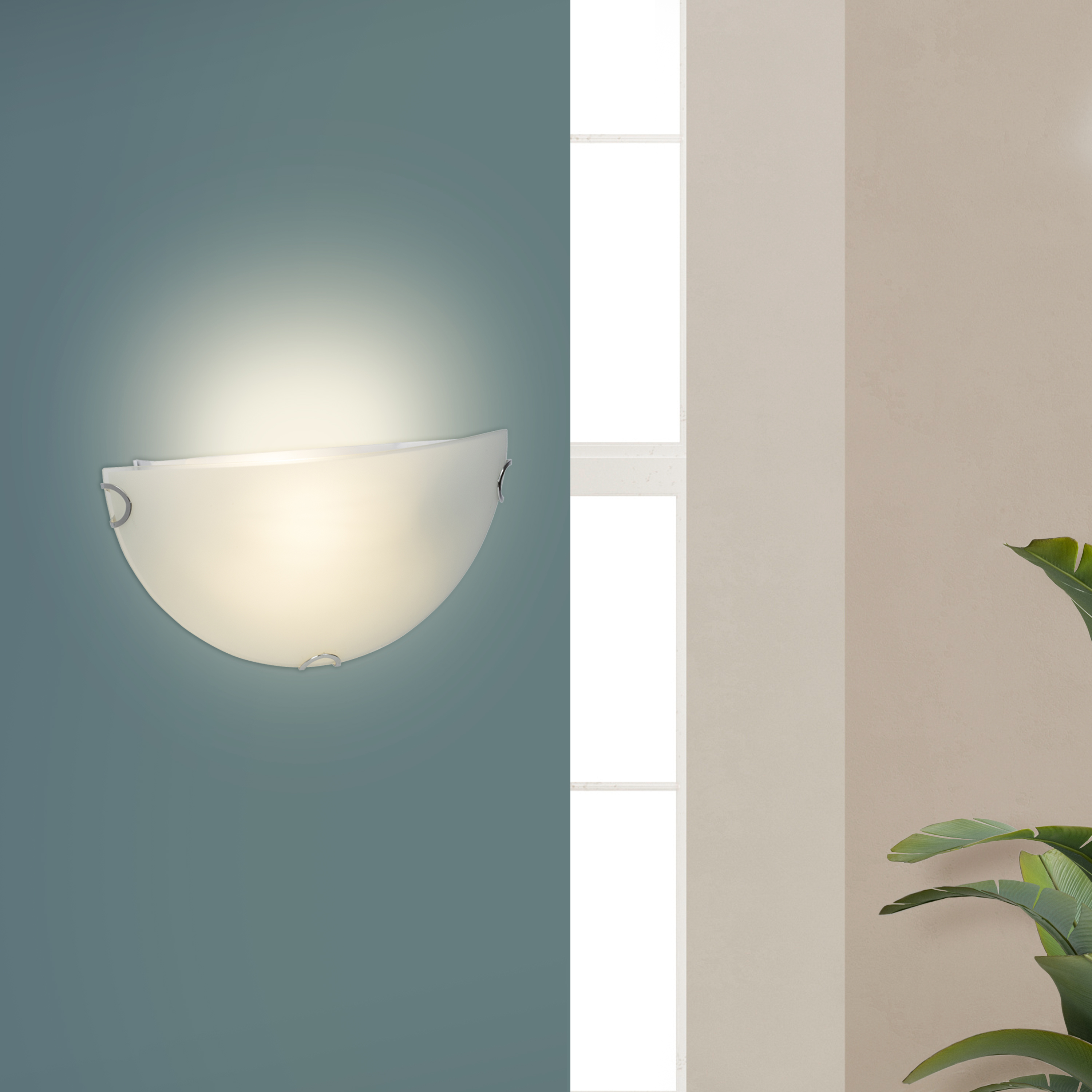 Brilliant LED Wandleuchte Halbschale mattglas Melania E27 9W 806lm 3000K Warmweiß