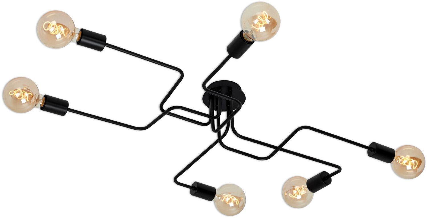 Briloner Retro Deckenleuchte Spider schwarz E27 max. 60W
