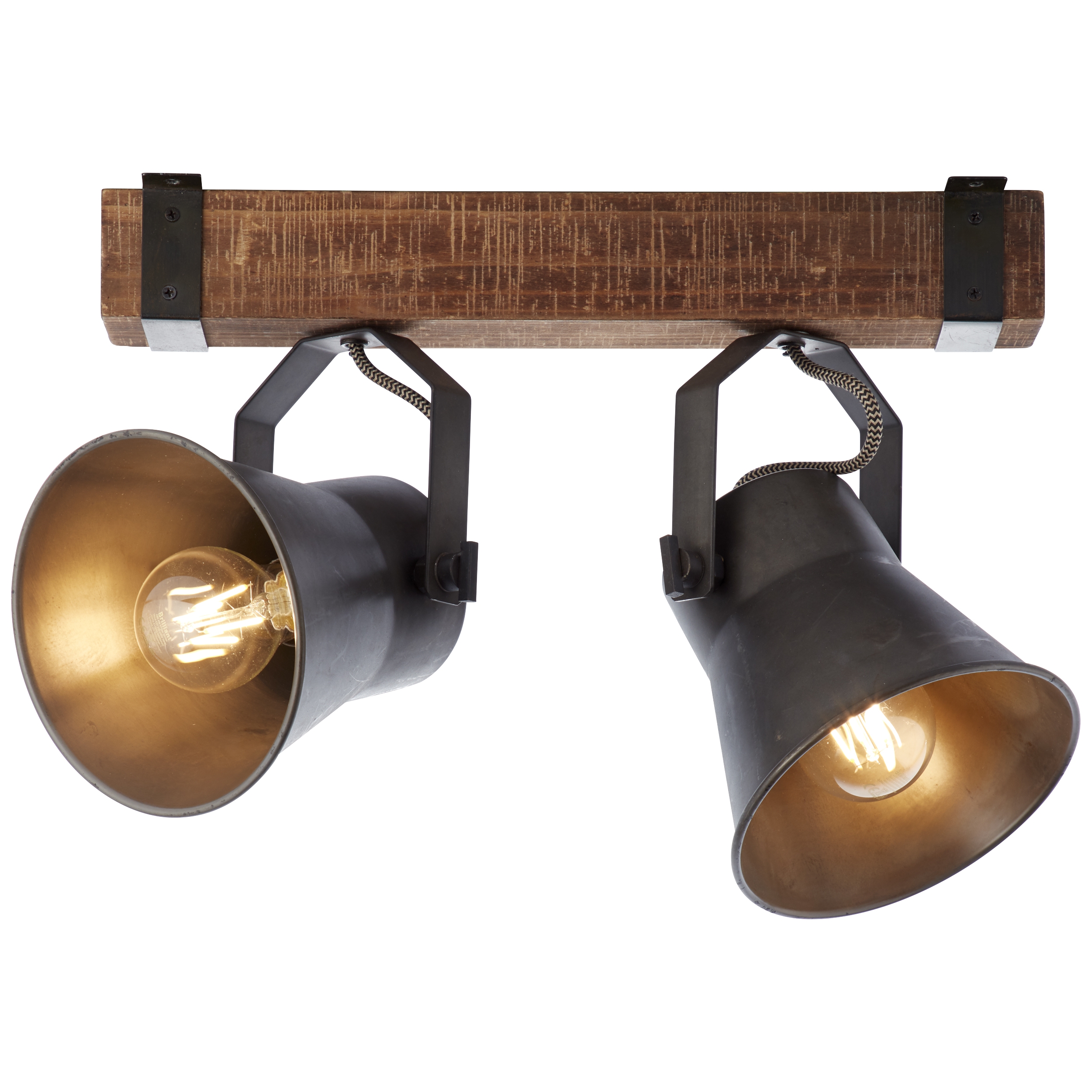 Brilliant Deckenstrahler Decca Holz schwarz stahl E27 max. 10W schwenkbar