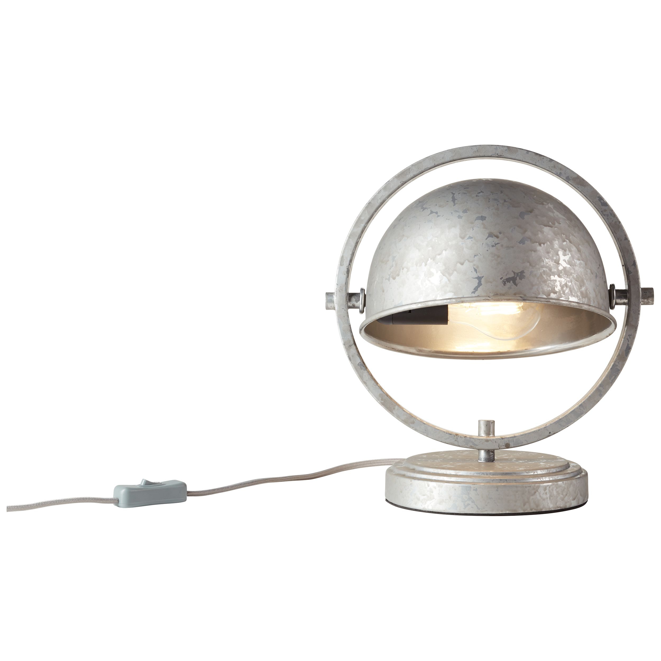 Brilliant Tischleuchte Helmet zink antik E27 max. 40W schwenkbar mit Kabelschalter