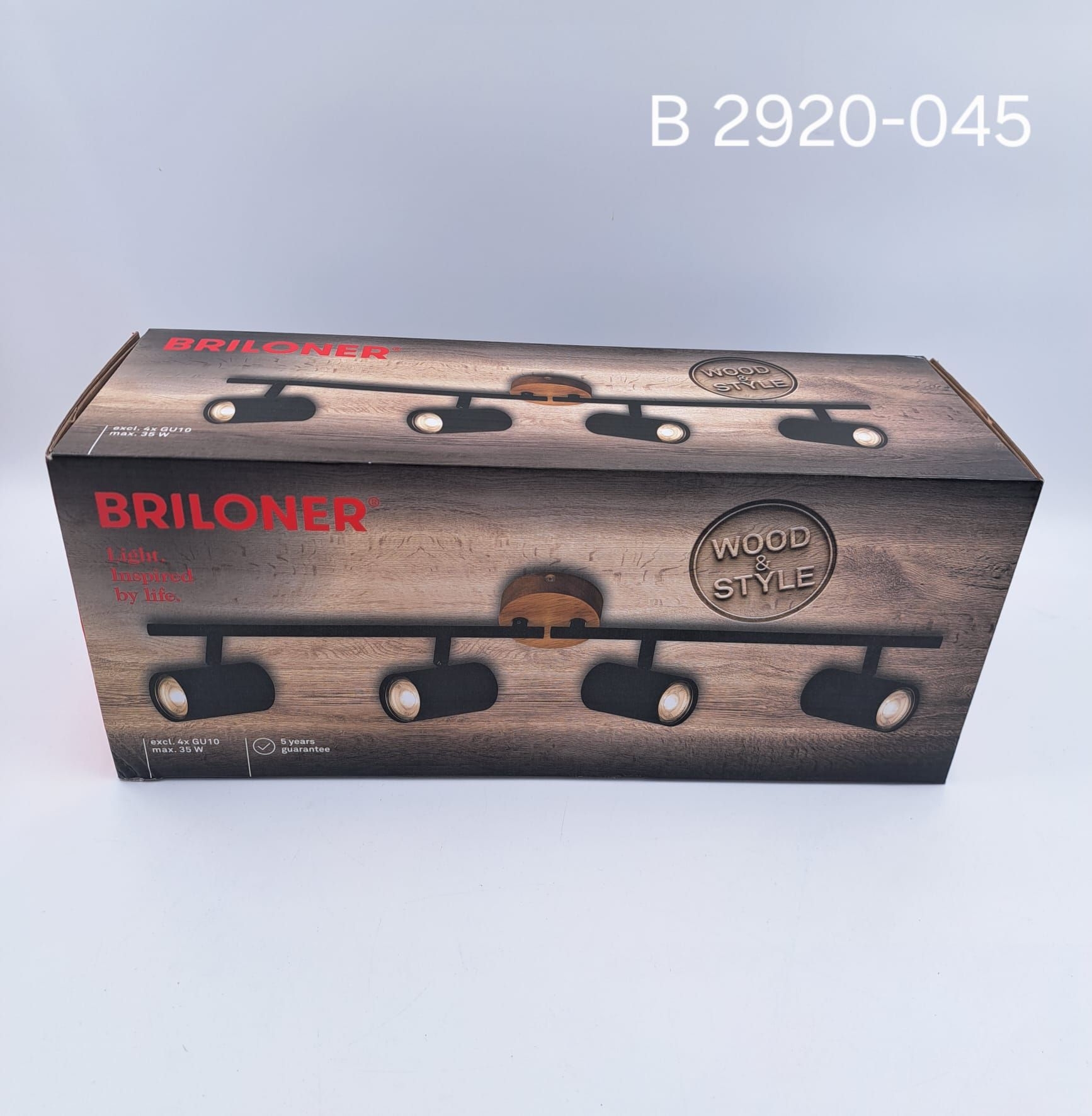 Briloner Deckenstrahler Muritz schwarz Holz GU10 max. 35W schwenkbar