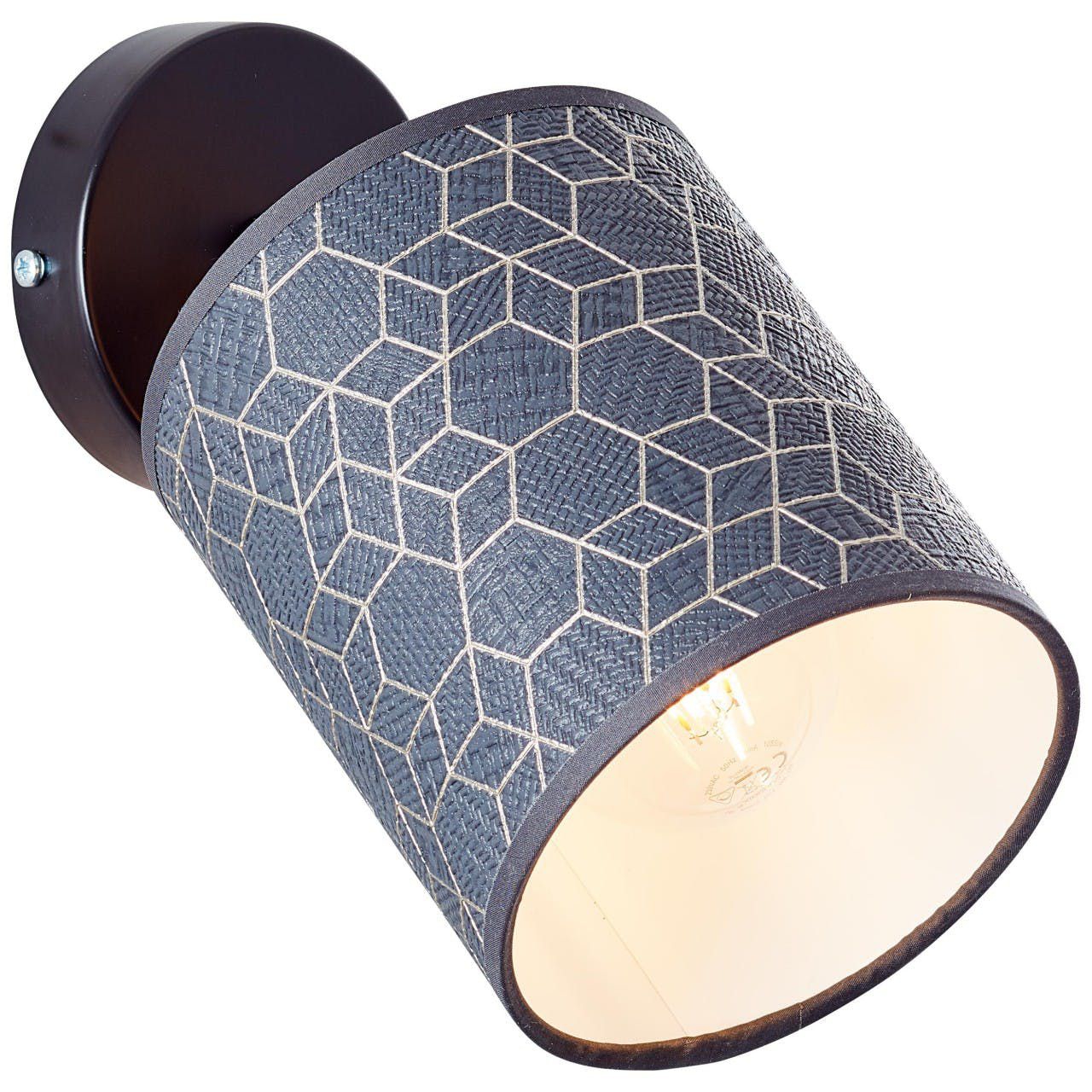 Brilliant Wandspot Galance blau schwarz textil E27 Max. 40W Schwenkbar