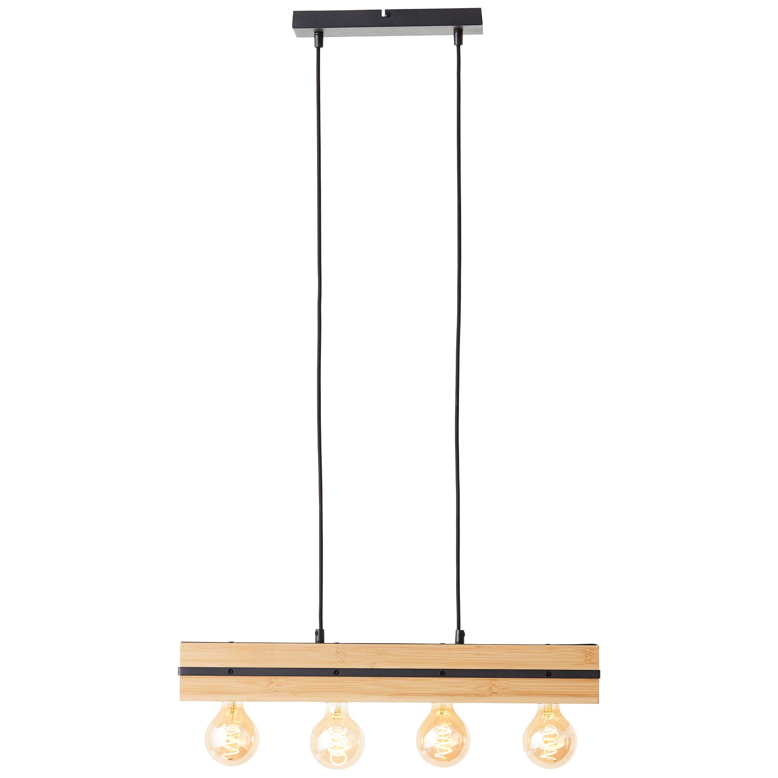 Brilliant Pendelleuchte Benny schwarz matt natur E27 max. 40W