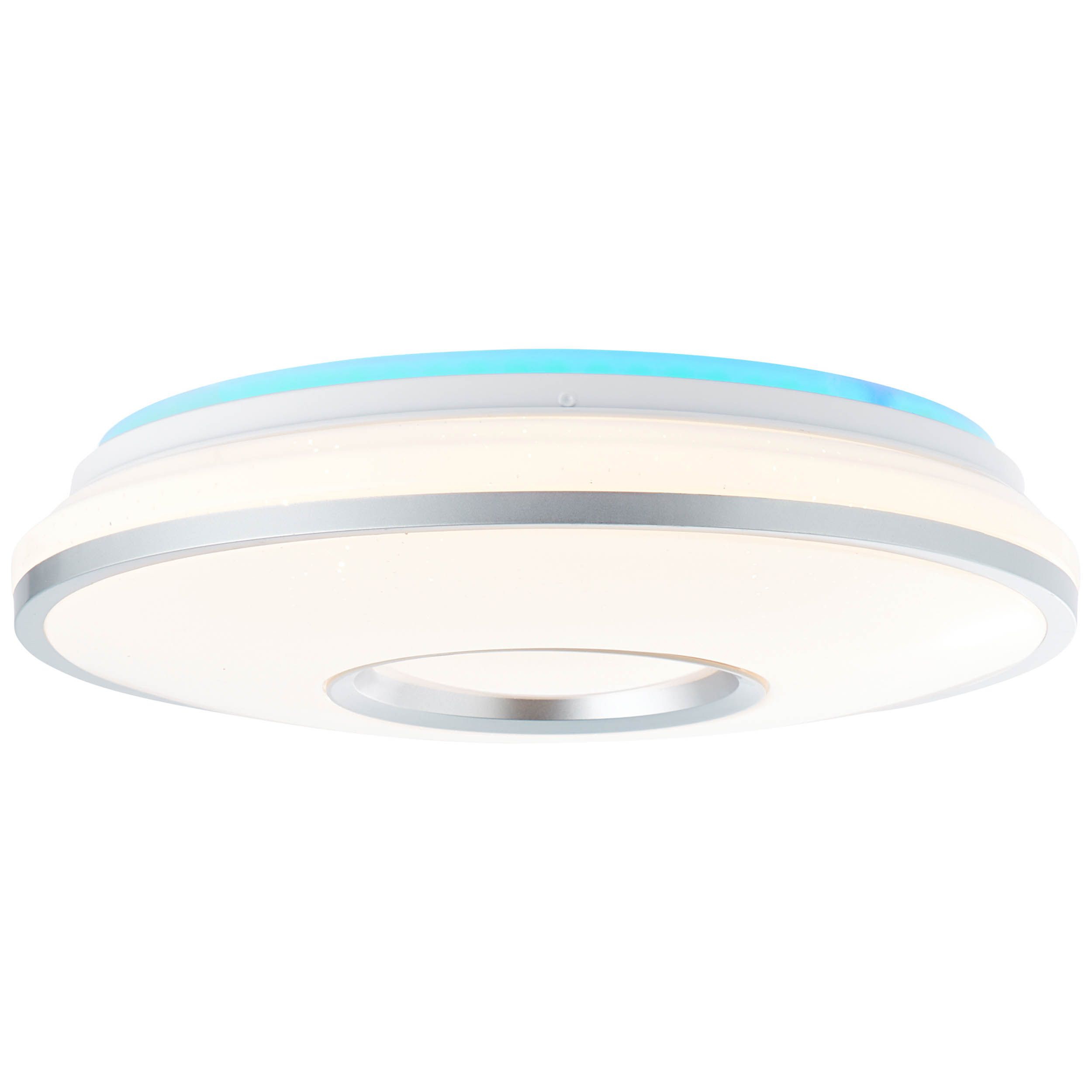 Brilliant LED Deckenleuchte Visitation weiß silber 24W CCT RGB Backlight mit Fernbedienung Ø39cm