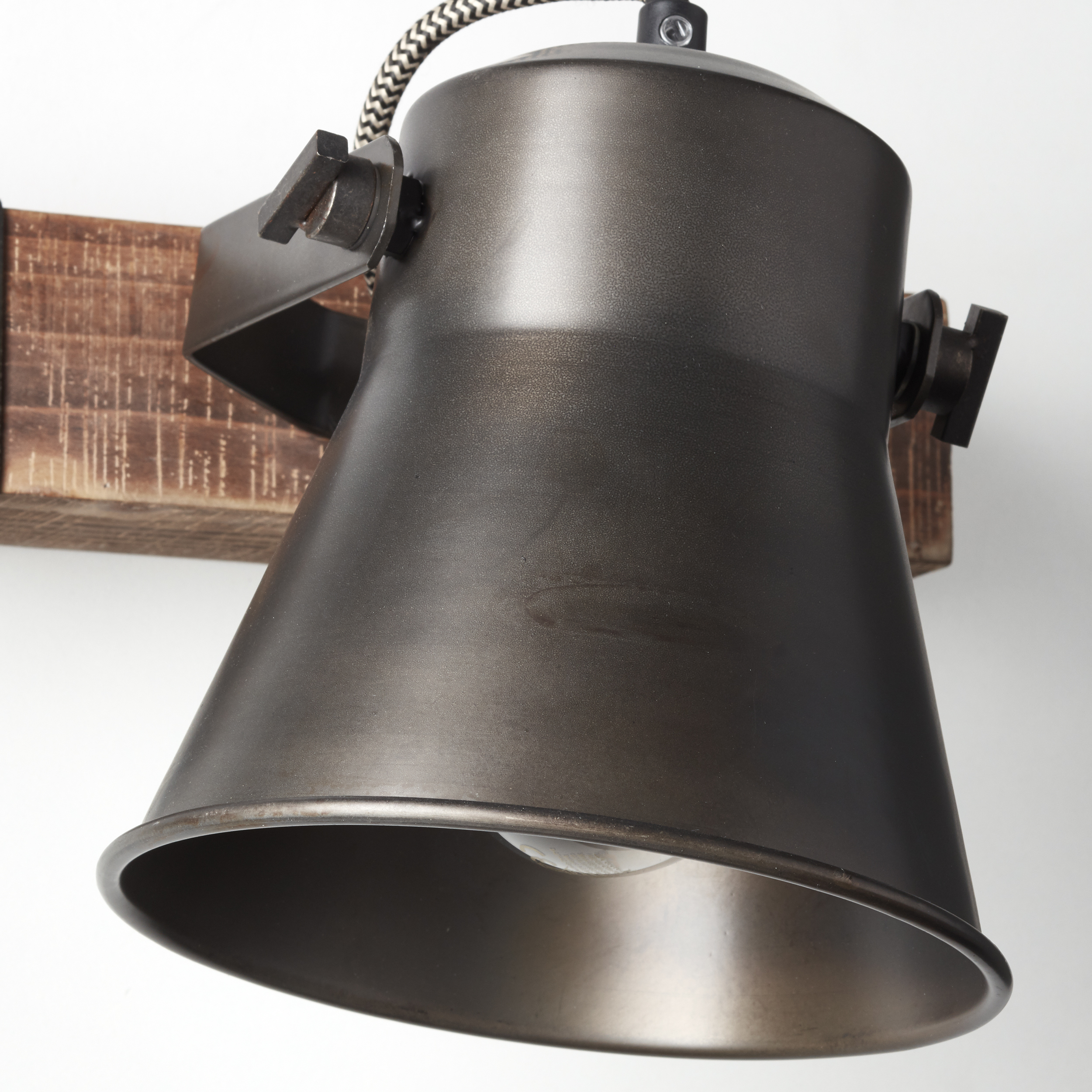 Brilliant Wandleuchte Decca schwarz stahl Holz E27 max. 10W schwenkbar