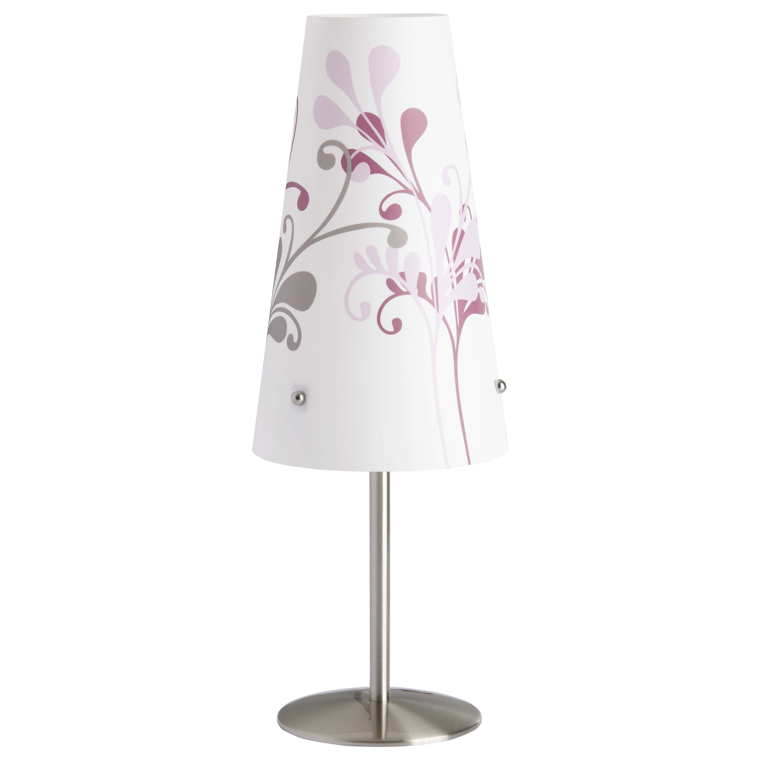 Brilliant Tischleuchte Isi eisen-weiß-floral E14 max. 40W
