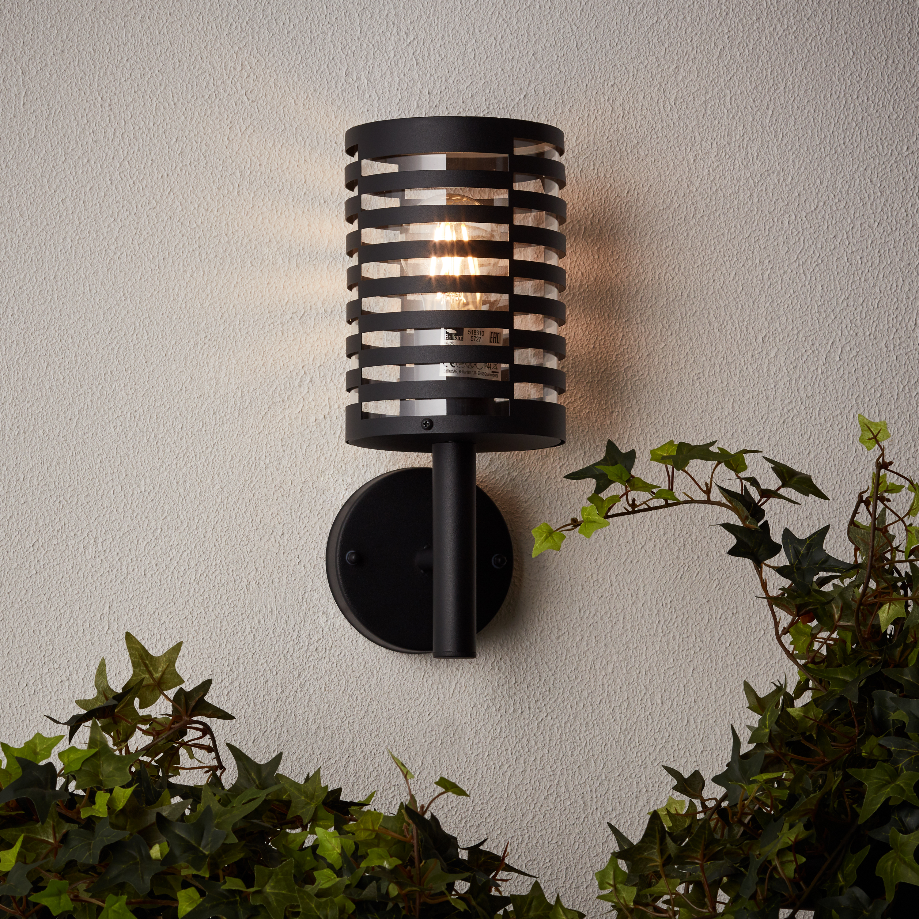 Brilliant Außenwandleuchte Venlo schwarz matt E27 max. 40W IP44