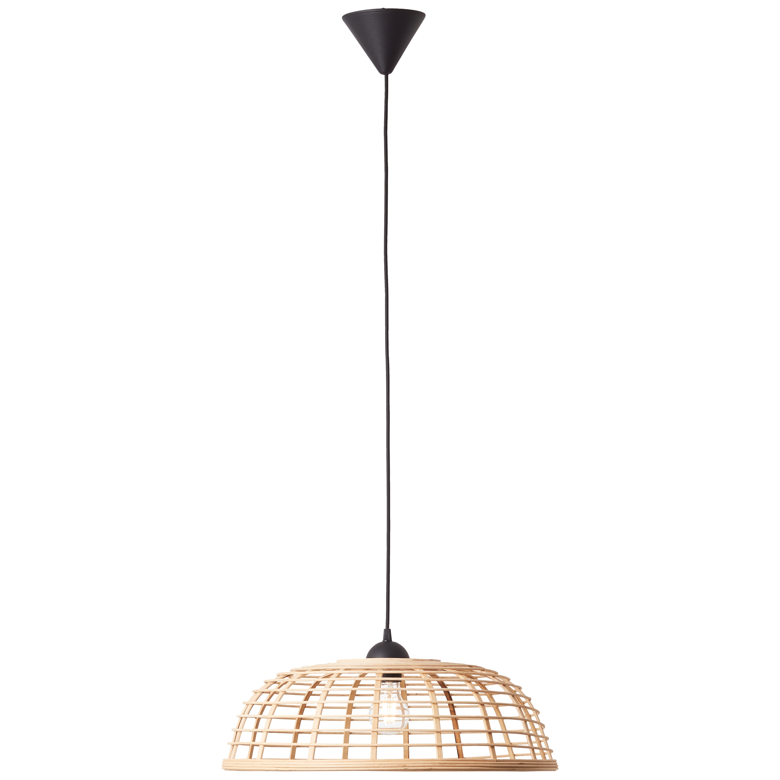 Brilliant Pendelleuchte Crosstown E27 Holz hell neutral schwarz max. 40W Ø48cm