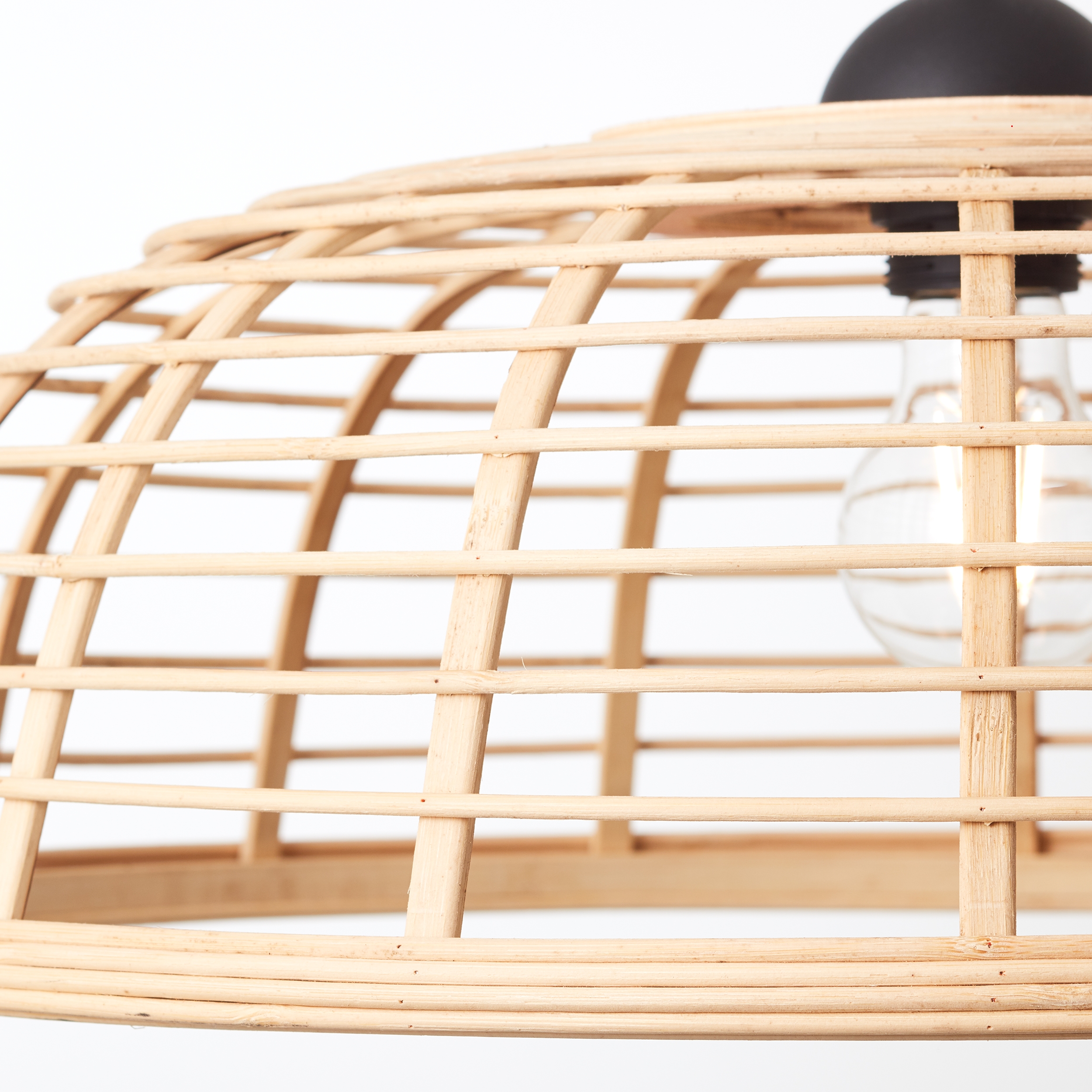 Brilliant Pendelleuchte Crosstown E27 Holz hell neutral schwarz max. 40W Ø48cm