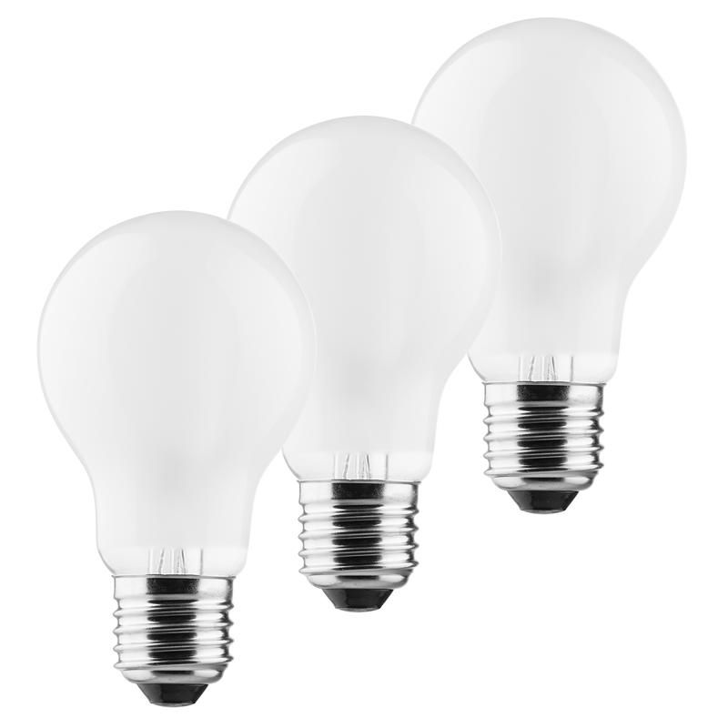 Müller Licht Retro LED-Filament Leuchtmittel Birnenform 3er Set 4W=40W E27 matt 470lm 2700K (Warmweiß)