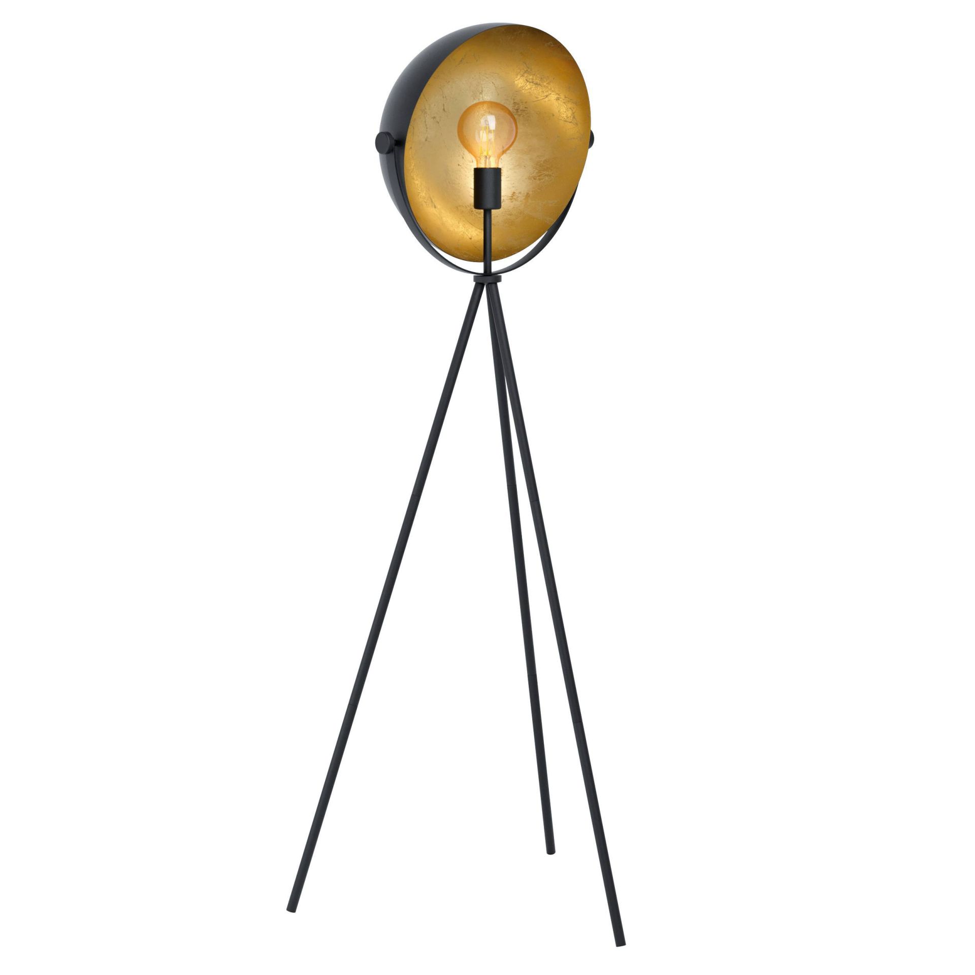 LUSSIOL Albany Stehleuchte In Schwarz – Schlankes Metall-Design, 40W E27 Fassung, Perfekt Als Nachttischlampe Oder Wohnzimmer-Akzent (26x33 Cm)